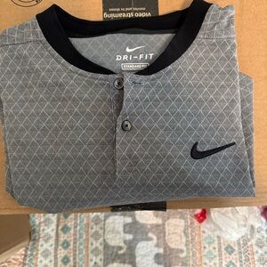 Nike Gray Casual Polo Style Shirt with Black Trim